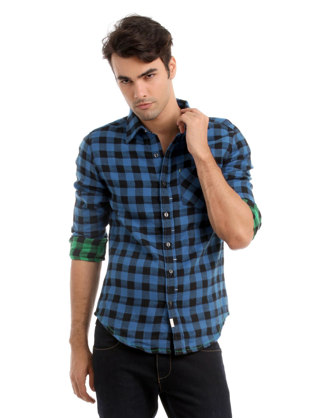 ADIDASMenBlueBlackCheckShirt-744f36bc746420ad904179e6080ed68e