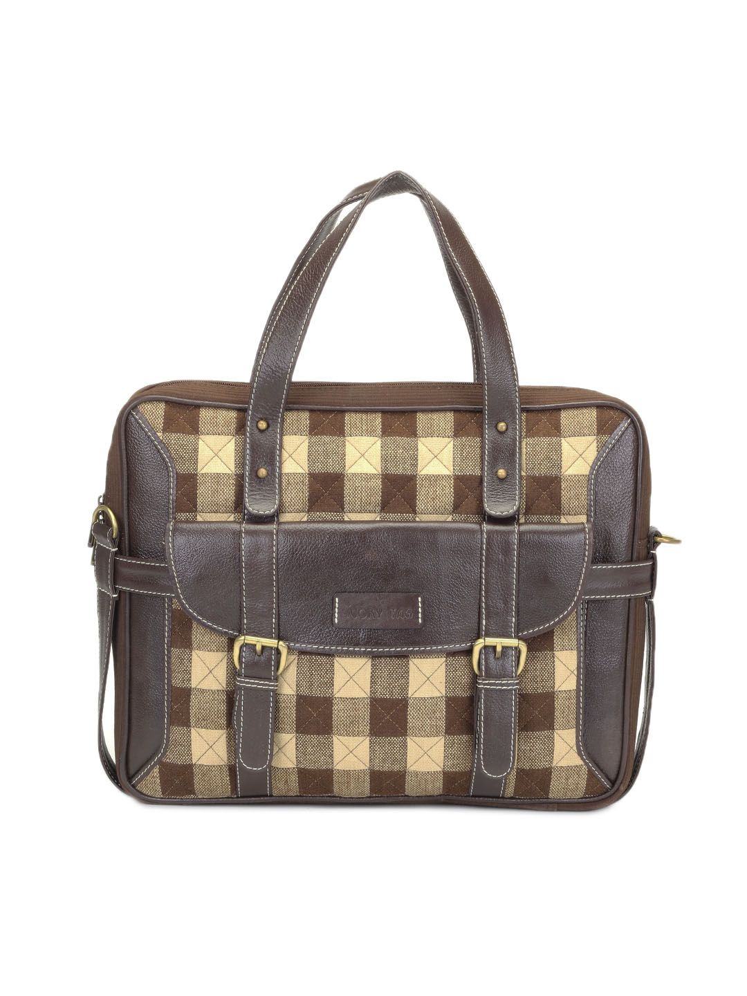 IvoryTagBrownPlaidJetsetterLaptopBag-66ac8f2b992b73b4a59dc0cc8215f3ec